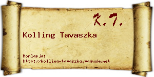 Kolling Tavaszka névjegykártya